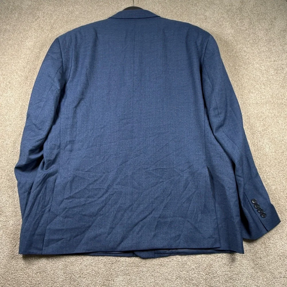 Jos. A. Bank Mens 44R‎ Blue Blazer Sport Coat Traditional Fit Micro Check Jacket